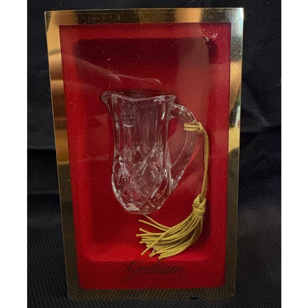 Gorham Crystal Glass Pitcher Made in Germany Christmas Ornament NEW IN BOX